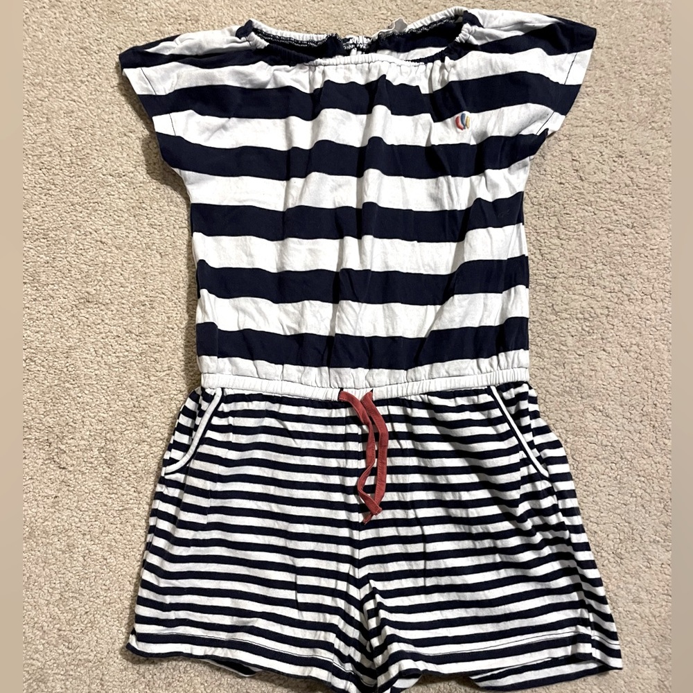 Navy Striped Romper